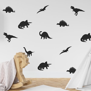 Modern Minimalist Dinosaur Decals, Nursery wall decal, Dinosaur Decor, Boys Room, Dinosaur Stickers, peel and stick wallpaper, Wall Mural