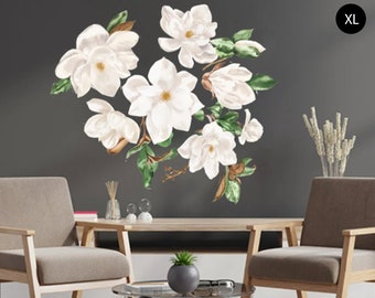 Magnolia flowers wall decal Watercolor magnolia sticker Magnolia Tree wall decal Flowers of magnolia Blossom decal