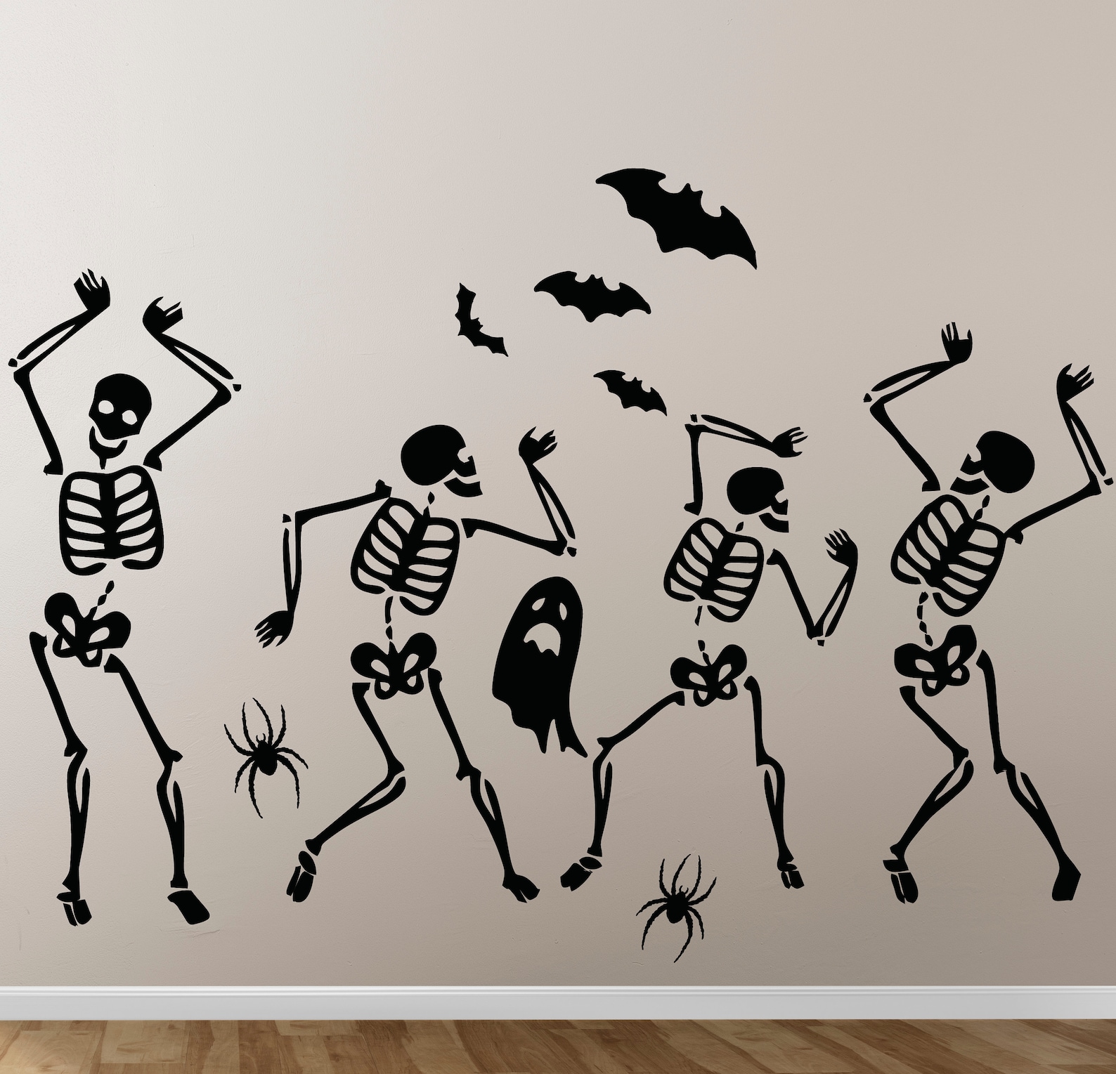 Skeleton Wall Decal Bat Wall Decal Halloween Wall Decals Etsy