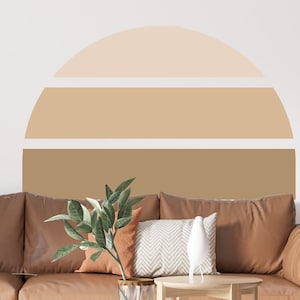 Rising Sun Wall Decal l Abstract Shape and Line Art Wall Sticker, Mid Century Modern Boho Sundown |Sun decal, Bohemian Wall Decals, Arch 9