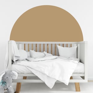 Modern Beige Arch wall decal, Headboard wall decal, Japandi Boho Abstract wallpaper, Nursery, kids room sticker art decor home gift, A-11