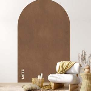 Modern Brown Arch wall decal, Headboard wall decal, Bedroom wall art, Boho Living Room Decor, Kids playroom Color block, 39Mural