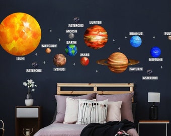 Space wall decal planets solar system