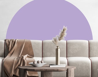 Lavender Arch Wall Decal, Minimalist Geometric Wall Decor, Modern Boho Accent, Scandinavian Style Living Room Bedroom, Purple Arch Design 47