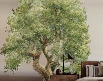 Forest wall art, Watercolor Tree Wall Decal, Nursery Wall Decor, kids room decor, home wall art, Tree wall decal Mural, t4