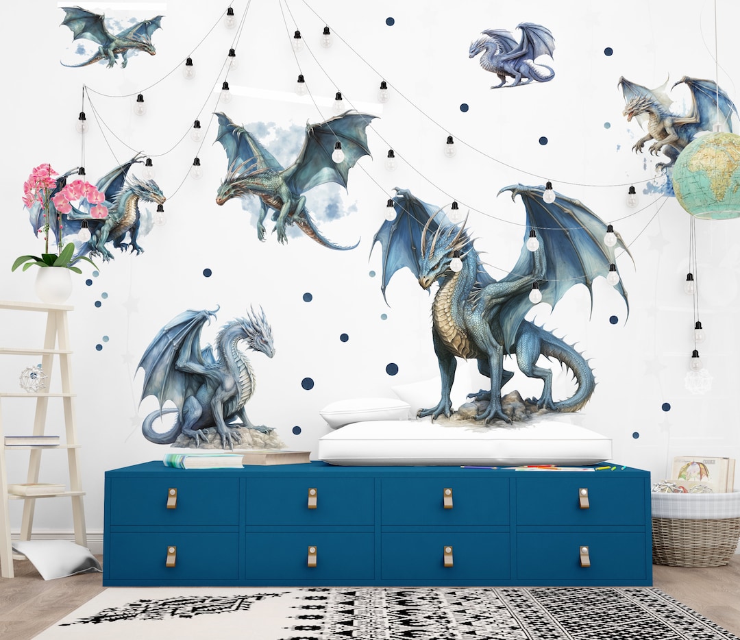 Dragons Wall Decal Dragons Sticker Dinosaurs Wall Sticker Nursery Wall