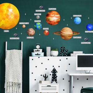 Space wall decal planets solar system image 2