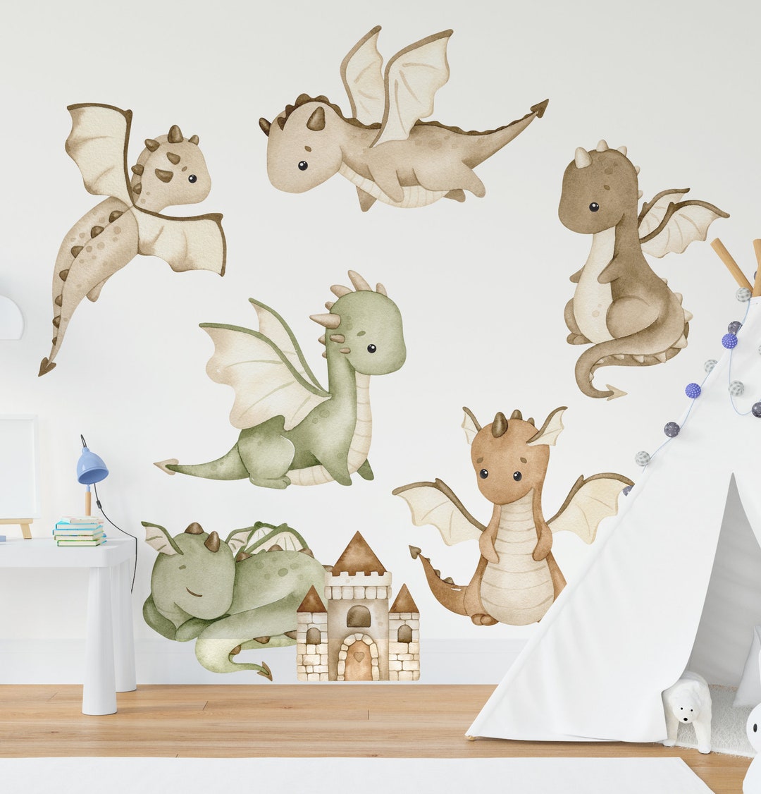 Dragons Wall Decal Dragons Sticker Dinosaurs Wall Sticker Nursery Wall