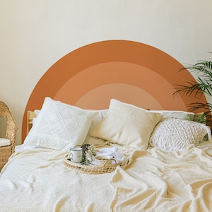 Modern Three arch Headboard Wall Decal, Bright Bed Arch Sticker, Arch Headboard, Peel and Stick, Arch Block Wall, Color Blocking, A-68Mural