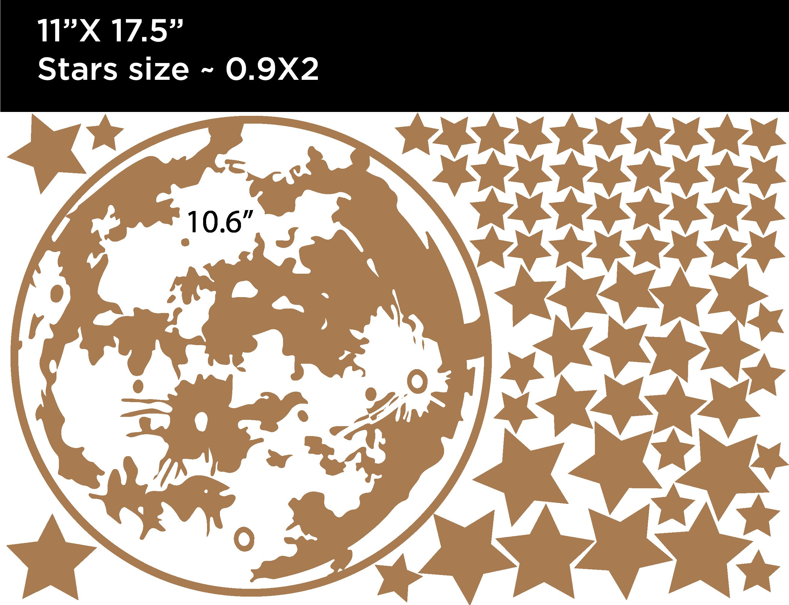 Calcomanía de pared de luna y estrellas ráfagas de estrellas | Etsy