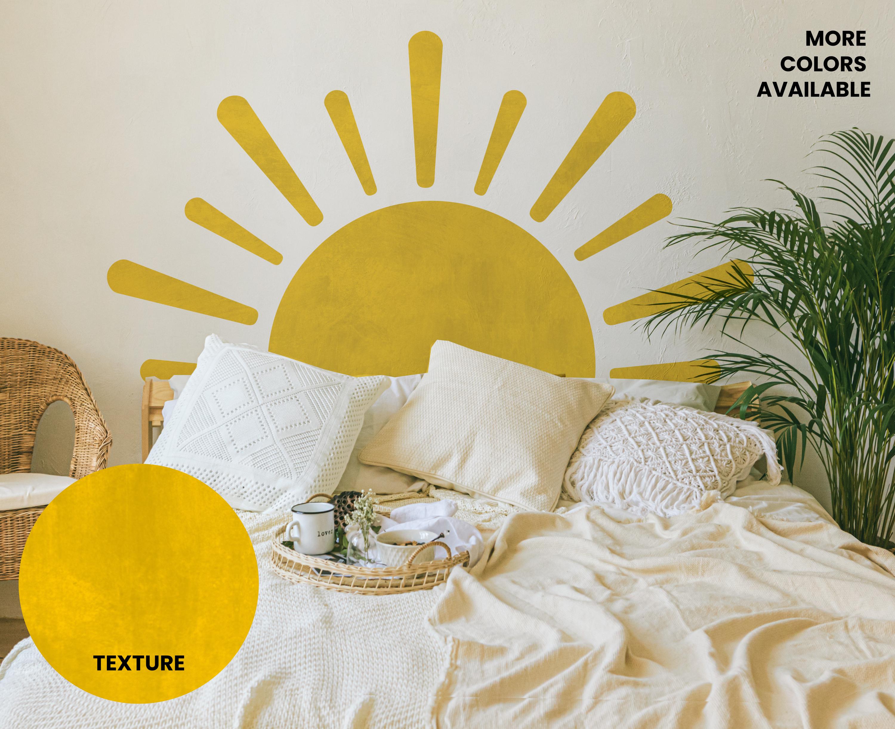 Large Half Sun Wall Decal, PAINTED TEXTURE - Nursery Decor | Kids Room ...