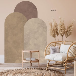 Modern Boho Arch Wall Decal, Minimalist Color Block Arch Decal, Arch wall sticker, bedroom wall decor, peel and stick, Mural