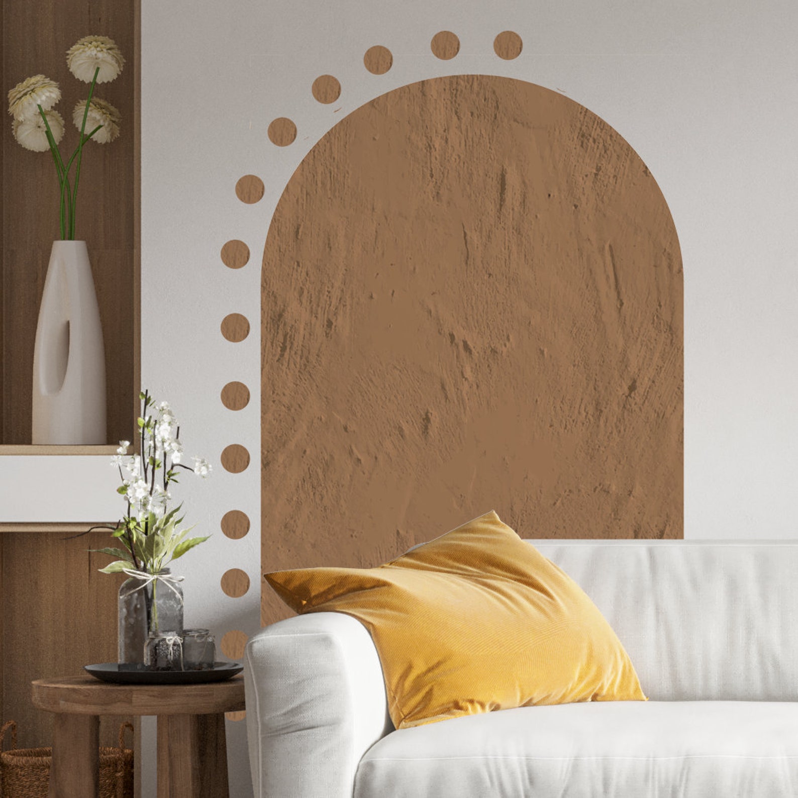 Color Block Wall Decal Texture Arch Wall Sticker Arch Color Etsy