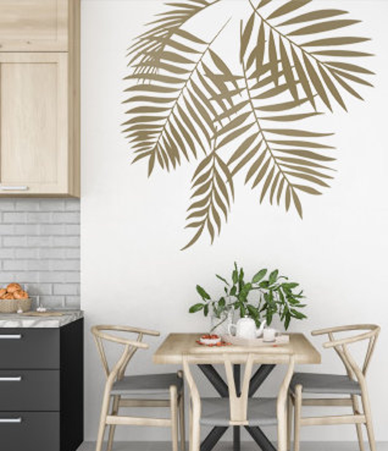 Palm Leaves Wall Decal, Tropical Leaves Wall Art, Palm Tree Leaves Wall