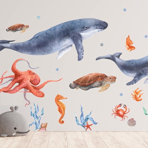 Sea World Wall Decal Oceans Life Wall Sticker for Kids Room Etsy