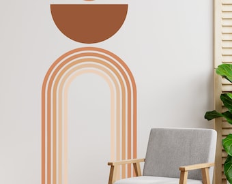 Arch Wall Decal Abstract Shape and Line Art Wall Sticker, Mid Century Modern Boho Arch Wall Decals Modern Wall Stickers, Arch 2