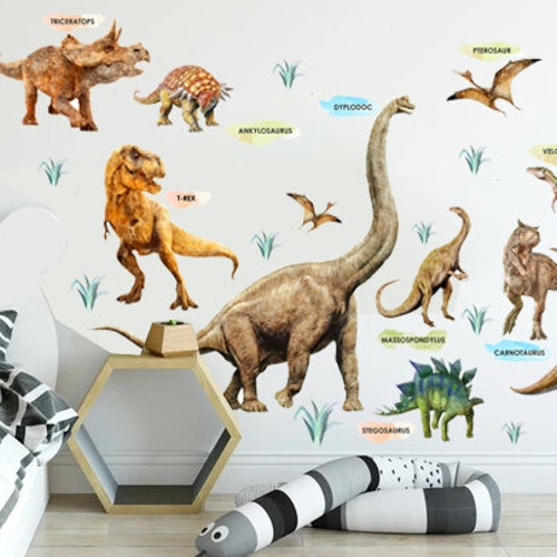 Dinosaur Wall Decal Dinosaurs Nursery Wall Decals Dino Park Etsy