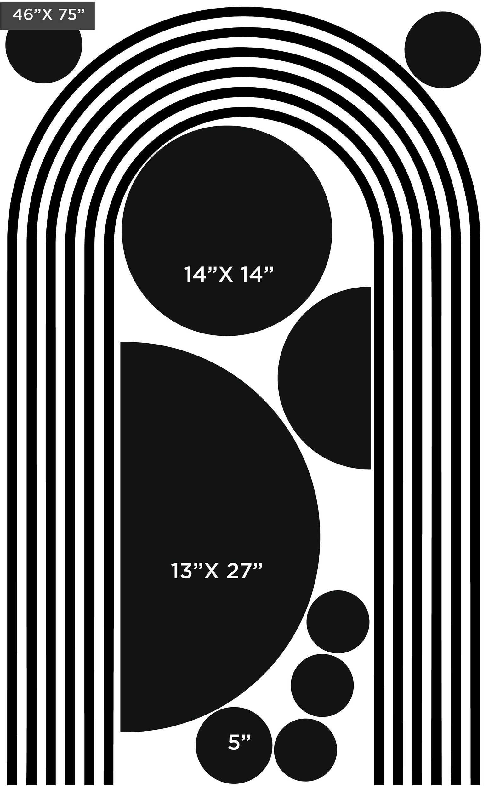 Arch Wall Decal Arch Wall Sticker Geometric Arch Decal Etsy