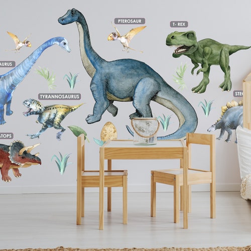 Dinosaur Wall Decal Set for Kids Dinosaurs Nursery Wall Etsy