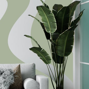 Modern Curves Wall Decal, Organic Waves Wall Sticker,  Boho Living room Wall Art, Bedroom Decor, Peel and Stick, Vinyl Decal, Trend 2025
