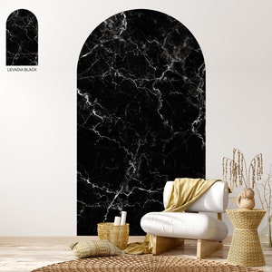 Black Sticker In Wall Modern Black Arch Wall Decal, Natural Stone Wall Sticker, Headboard ...