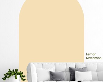 Yellow Arch Wall Decal, Butter Yellow Wall Sticker, Lemon Modern Nursery Decal, Minimalist Kids' Room Art, Peel and Stick Headboard Mural