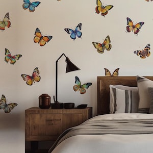 Butterfly Wall Decals for Girls Room – Colorful Nursery Wall Stickers, Butterfly Mural Art for Kids Bedroom Decor