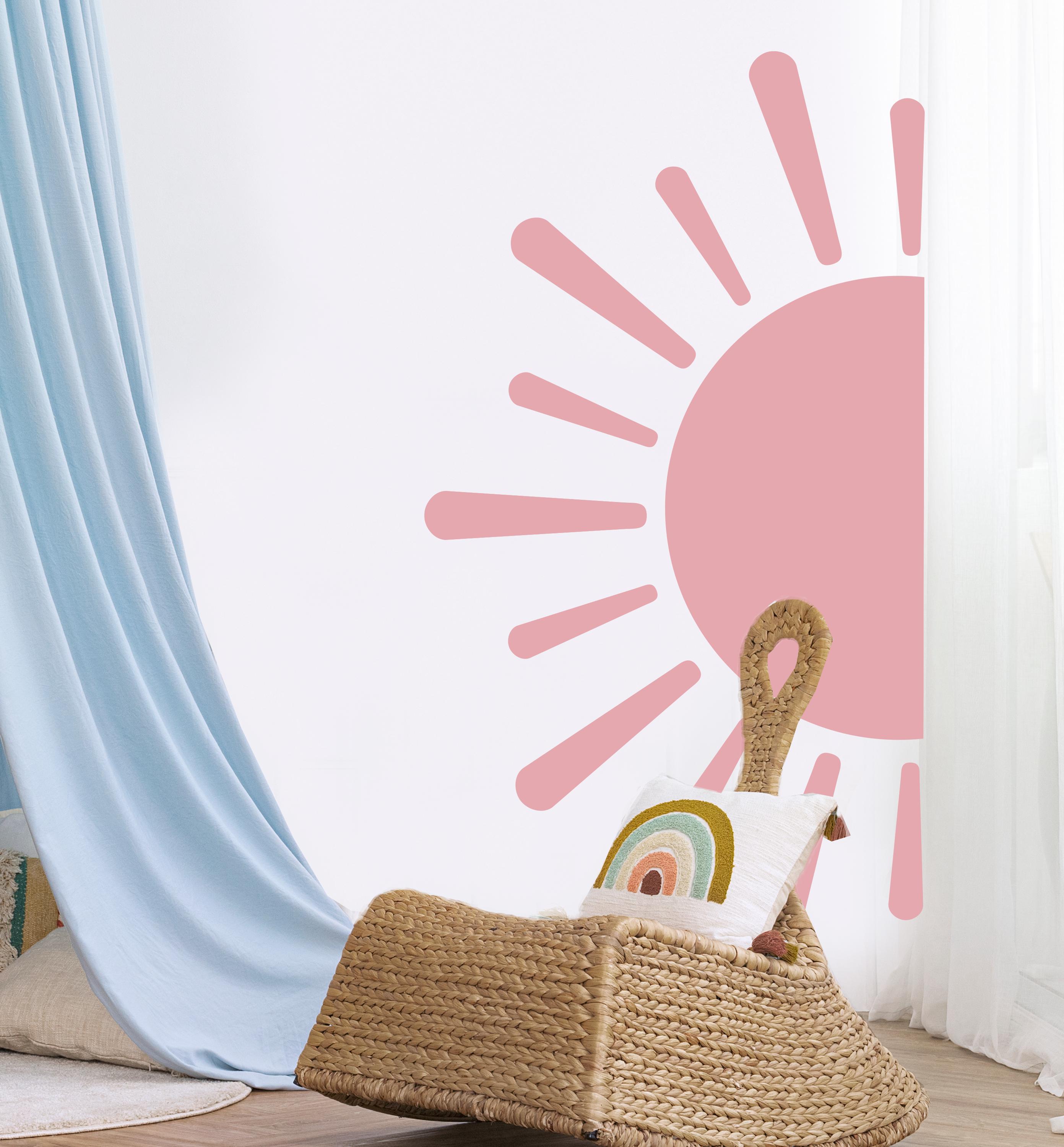 Large Half Sun Wall Decal - Nursery Decor | Kids Room Wall Art ...