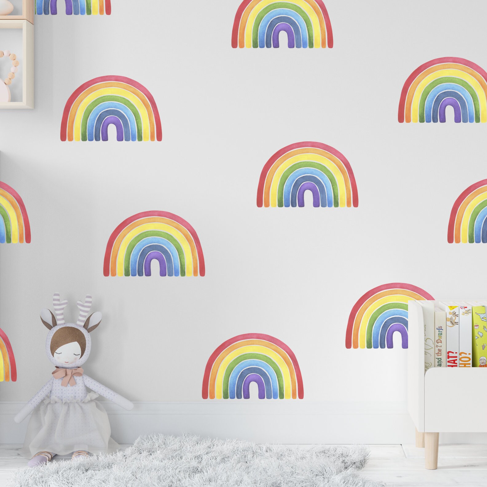 Rainbow Wall Decals Hand Drawn Rainbow Wall Sticker Boho - Etsy