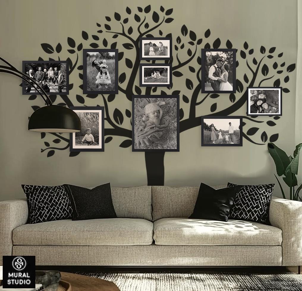 Family Tree Sticker CUSTOM Family Tree Wall Decal, Photo Frame Tree Decal, Family Tree ...
