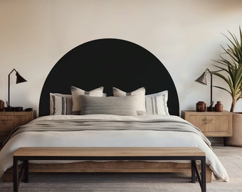 Black Headboard Wall Decal, Black Bed Arch Sticker,  Black Color Block Wall Sticker, Charcoal Color block wall decal, Color Blocking, A-104