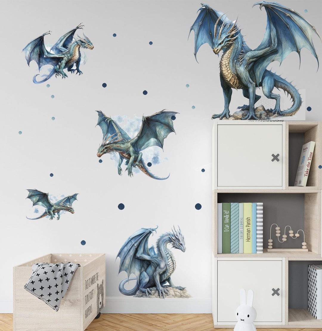 Dragons Magic Nursery Wall Decal Dragon Baby Room Wall Art Sticker ...