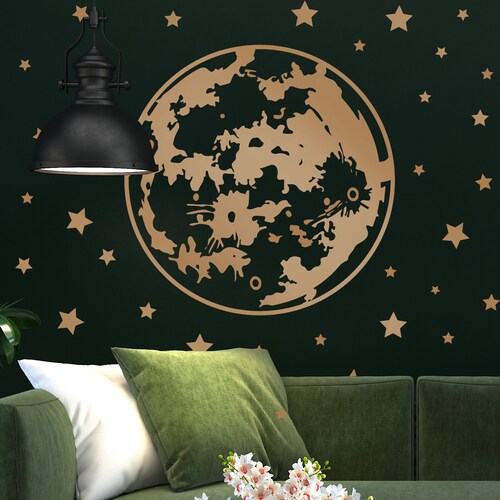 Stars and Moon Wall Decal Stars Wall Decal Moon Wall Decal Etsy