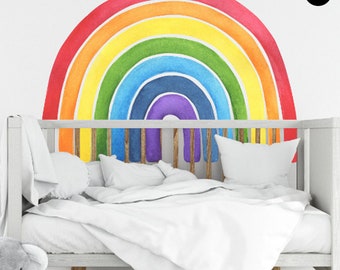 Rainbow wall decal, Watercolor rainbow wall decal, Boho rainbow wall decal, Pastel rainbow wall decal, Arch wall decal, rainbow wallpaper