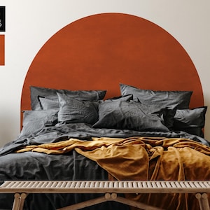 Bedroom Wall Art Decor, Wall Decor, Modern Orange Arch Mural, Nursery wall decals, Peel and stick wallpaper, Stickers, Boho Home Decor  113
