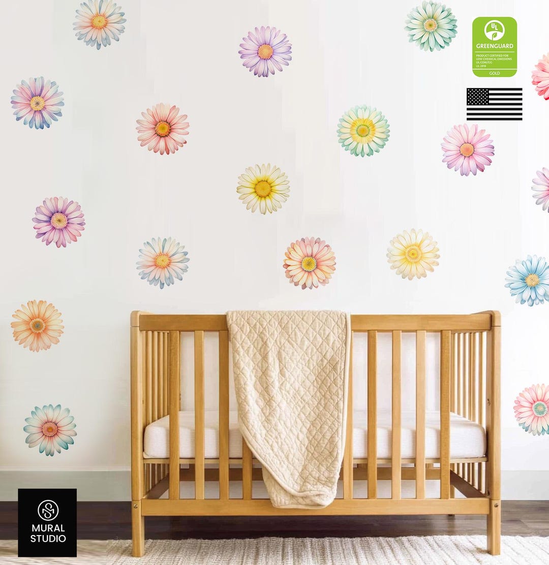 Wall Decal Daisy Flower Wildflower Art Botanical Floral Nursery Kids ...