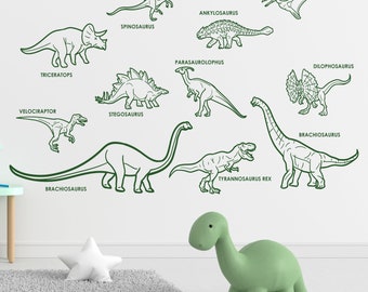 Sticker mural dinosaure, papier peint dinosaure, tricératops
