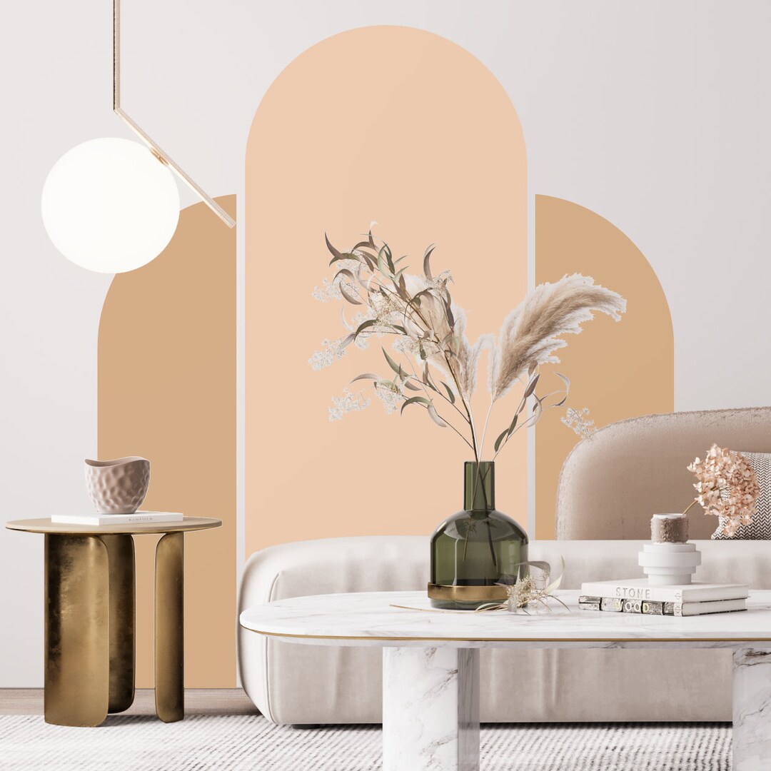 Color Block Wall Decal, Arch Wall Sticker, Arch Color Decal ,mid