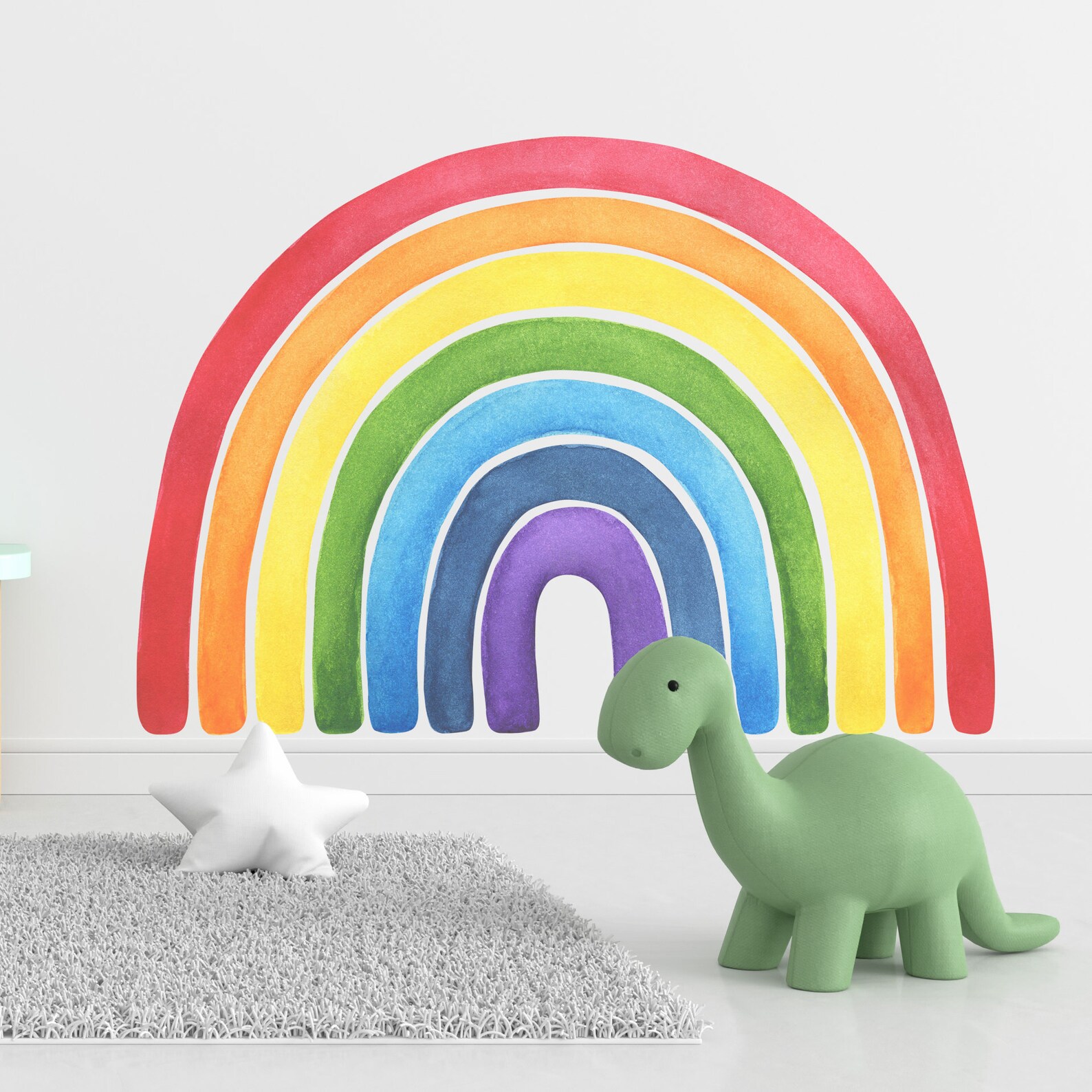 Rainbow Wall Decal, Watercolor Rainbow Wall Decal, Boho Rainbow Wall ...