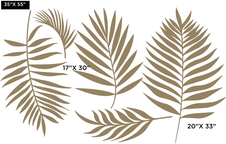 Palm Leaves Wall Decal Tropical Leaves Wall Art Palm Tree Etsy