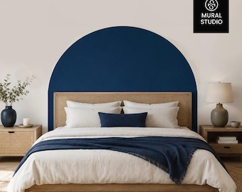 Navy Blue Arch Texture Headboard Wall Decal, Modern Wall Decor, Boho Art decor home gift, Mural, 39