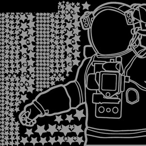 Astronaut wall decal, Astronaut in outer space wall decal, Spaceman, Space Themed Nursery, Space Wall Decal image 5