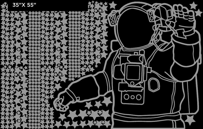 Astronaut wall decal, Astronaut in outer space wall decal, Spaceman, Space Themed Nursery, Space Wall Decal image 5