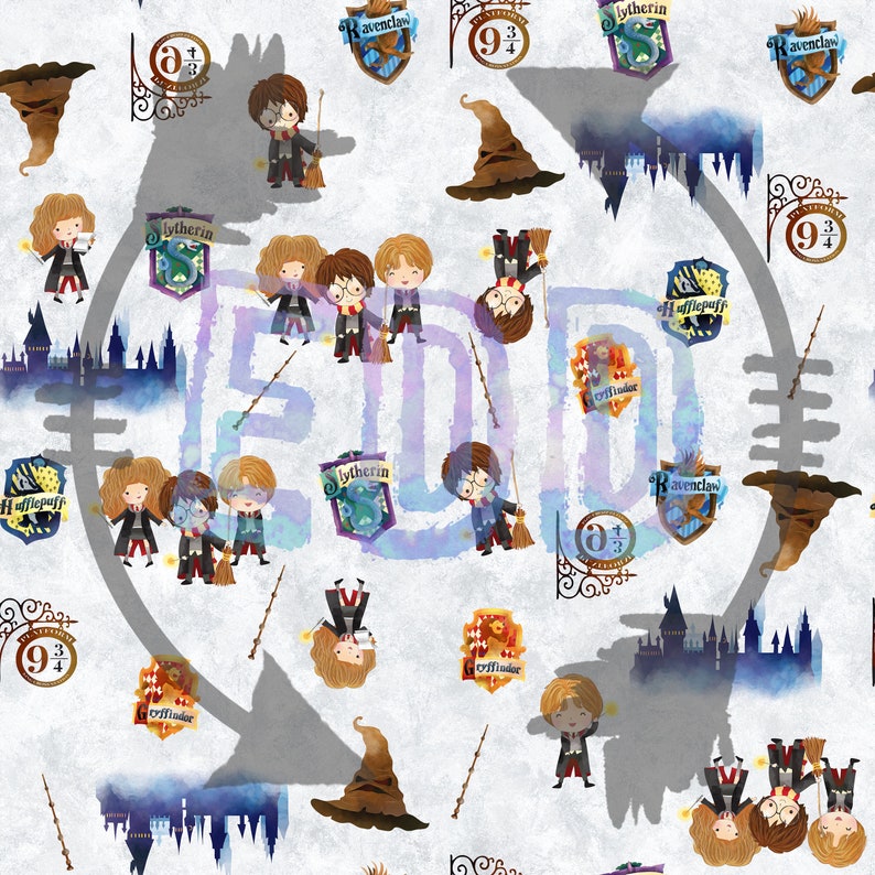 Wizards, Potter, Wizard, Seamless Pattern, Cartoon, Digital Paper ...
