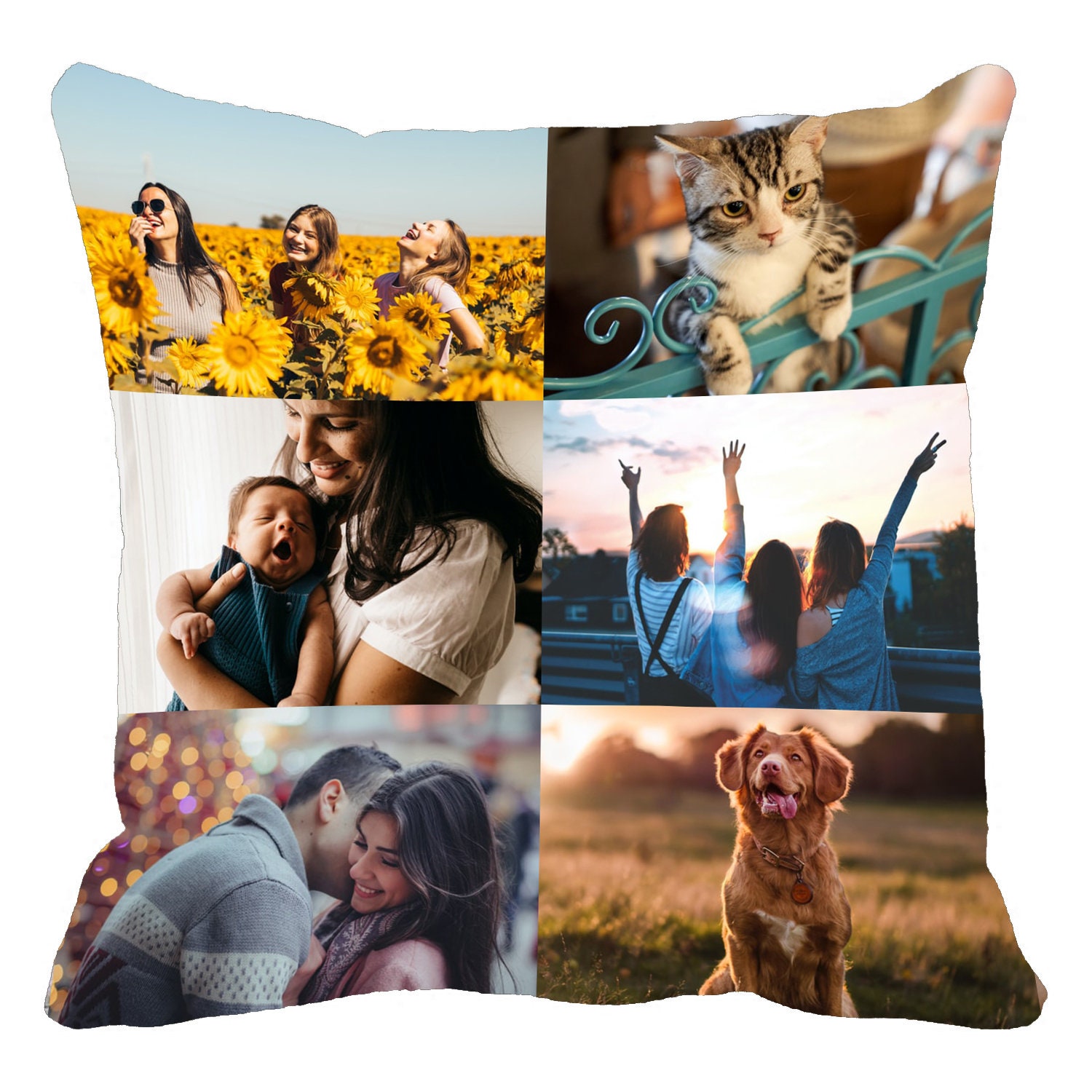 Custom Your Photo Pillow Case 2 Sides Printed Photo Collage Etsy
