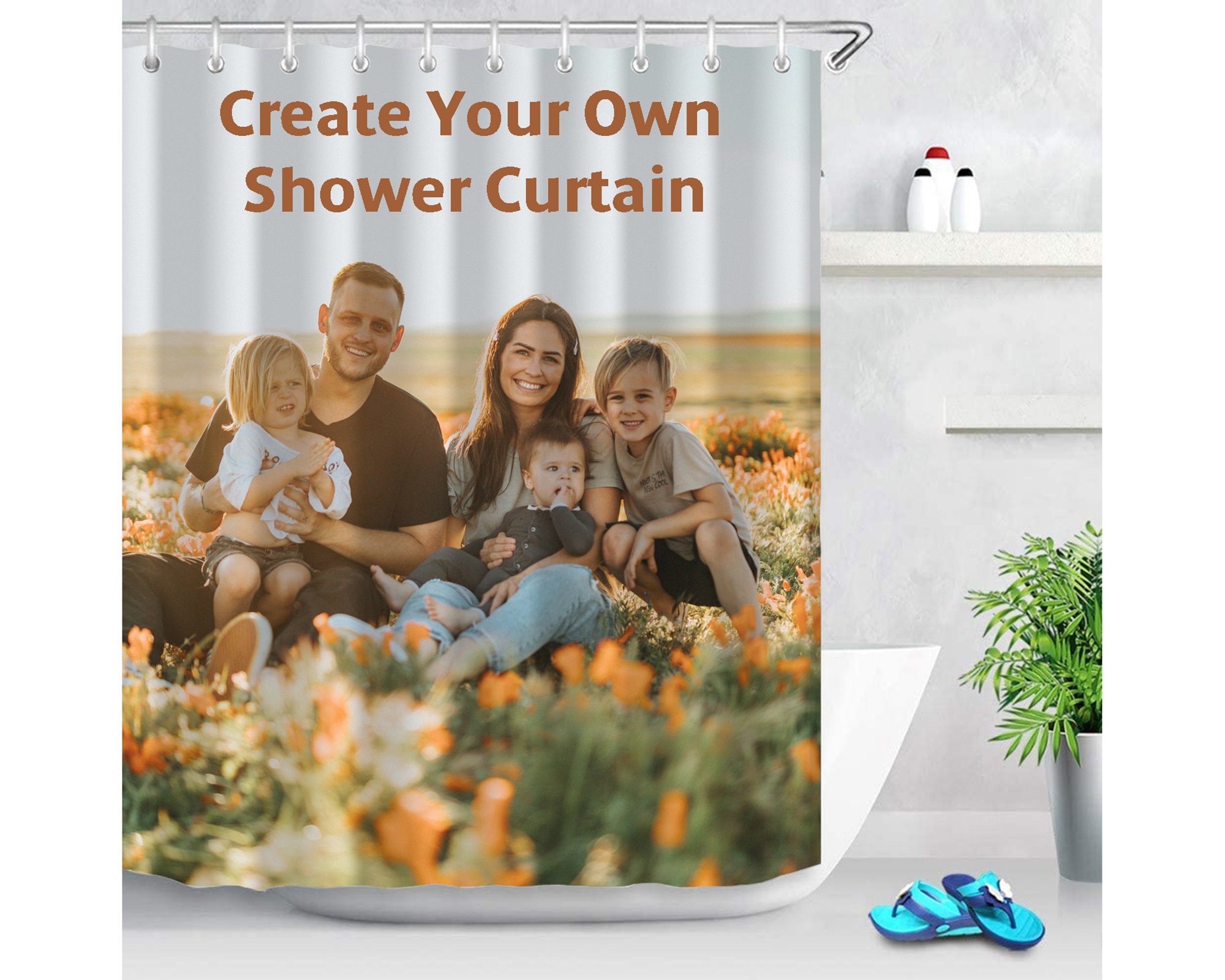 Custom Photo Shower Curtain Personalized Shower Curtain with Etsy