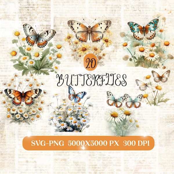 Butterfly SVG, Butterfly SVG Bundle,Butterfly PNG, Butterfly Clipart, Old Fashion Butterfly