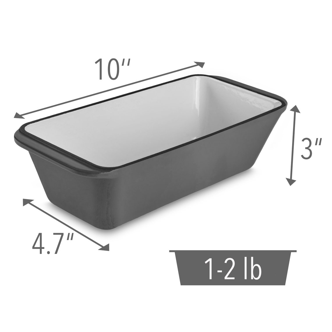 Enameled Cast Iron Loaf Pan Bread Baking Mold Meatloaf Pan Etsy