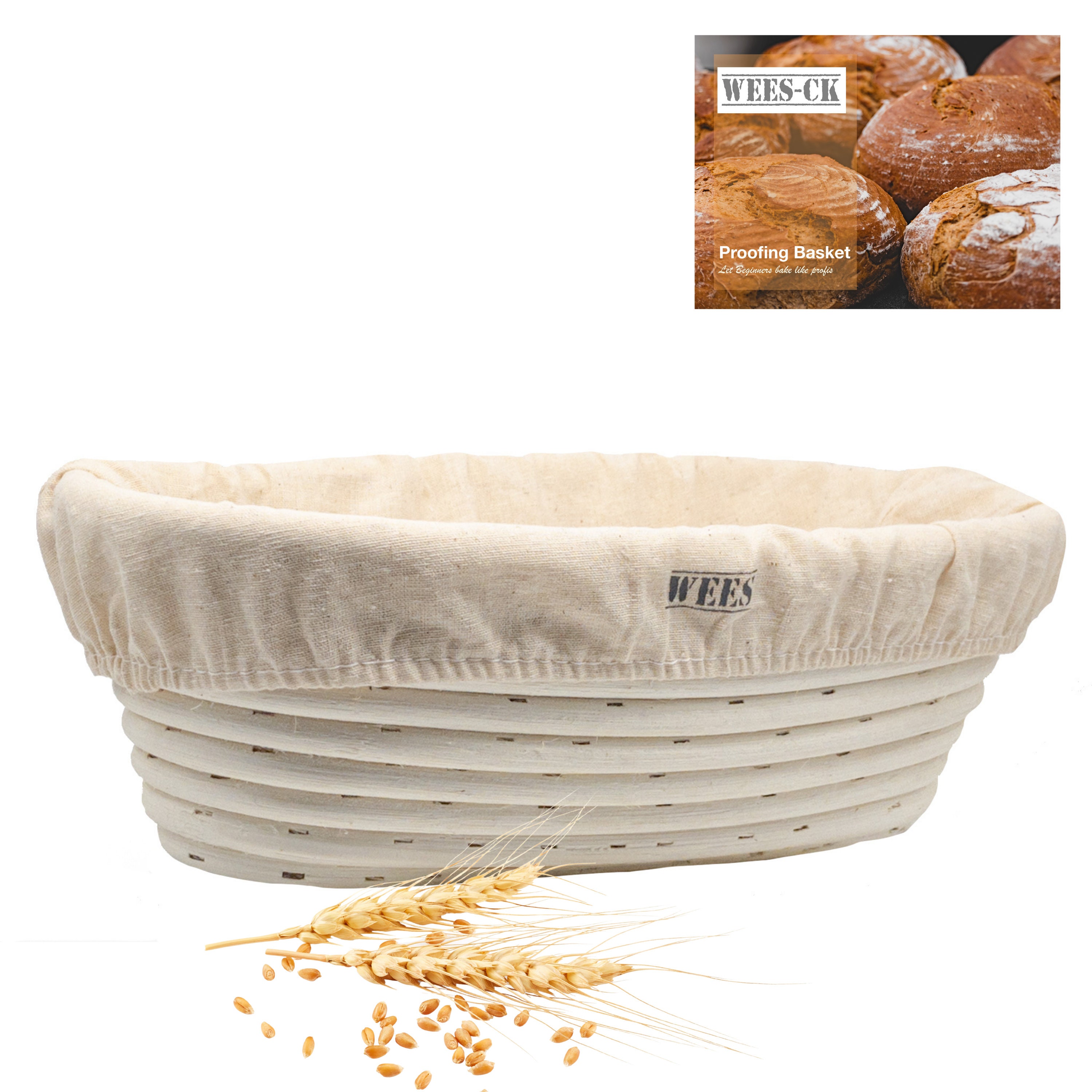 Round Banneton Brotform Round Bread Proofing Basket Handmade Cloth Liner 5 Diameter AngelaKerry 1pcs 13x6cm 