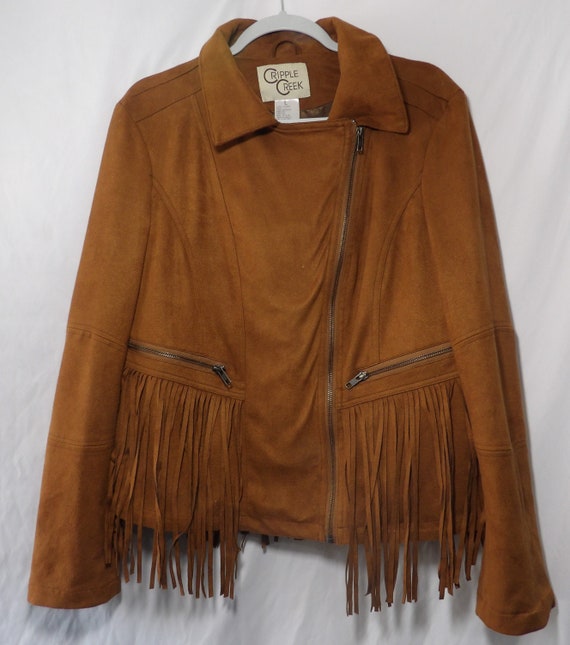 VINTAGE CRIPPLE CREEK fringed suede leather jacke… - image 1